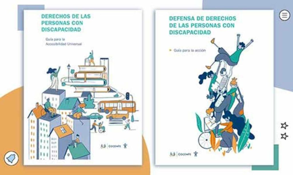 Portada de los manuales de COCEMFE para la defensa de las personas con discapacidad
