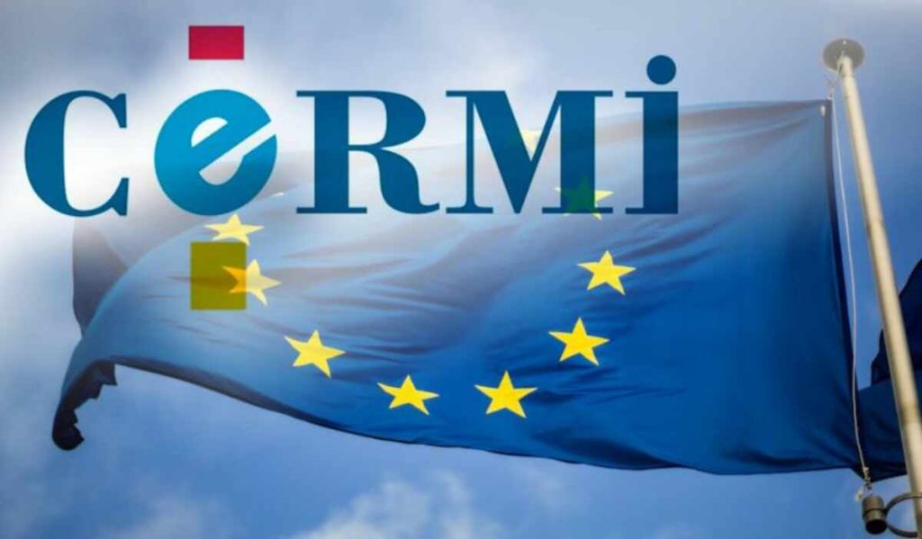 Logo cermi sobre bandera europea